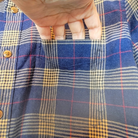 J.CREW‎ Scotch Plaid Flannel Button Down Cotton Shirt Slim Fit Men's Small Navy - Picture 3 of 15